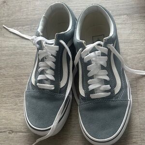 Light blue and White Vans